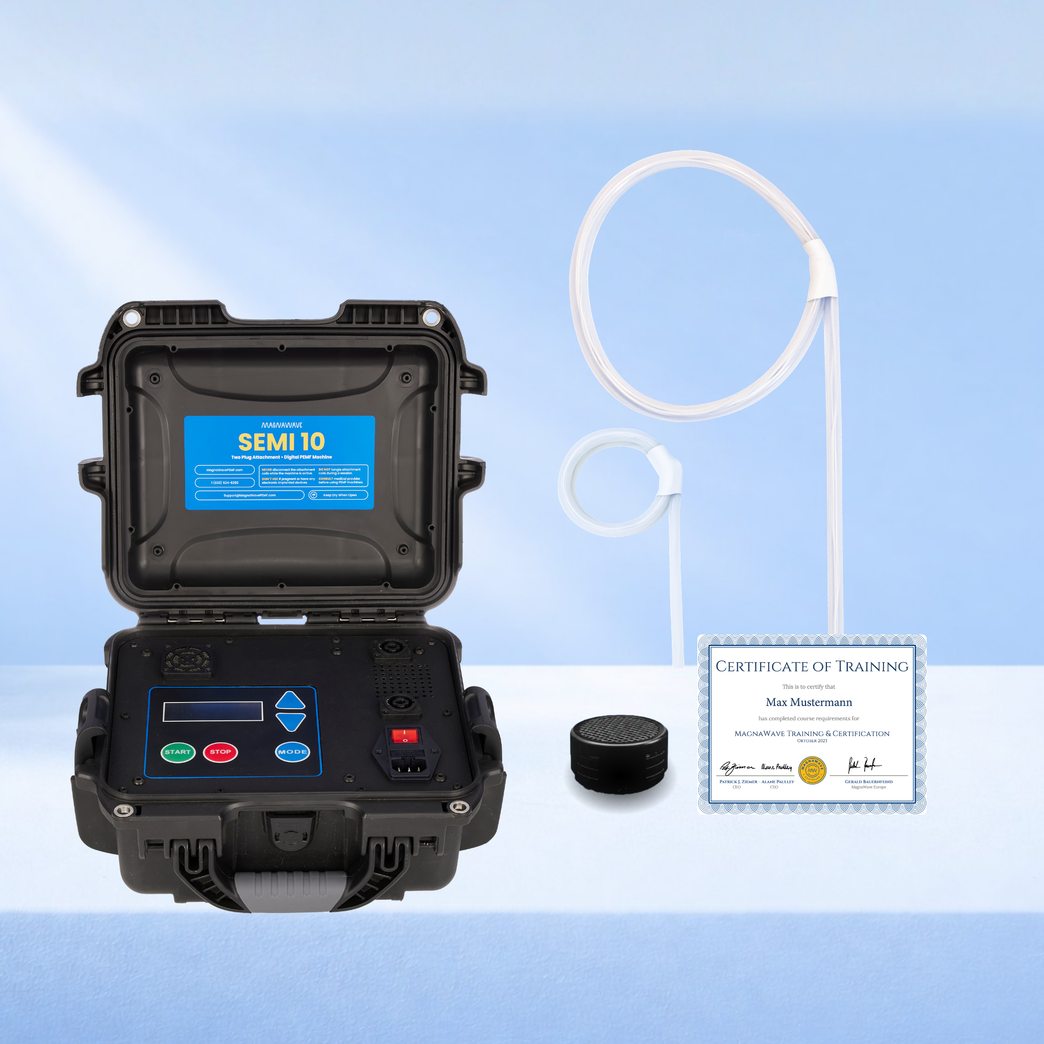 MagnaWave SEMI 10 Basis-Paket – Gerät mit Large Loop und Butterfly Loop